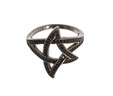 Nialaya Black CZ Rhodium 925 Silver Womens Ring -   -  Nialaya.